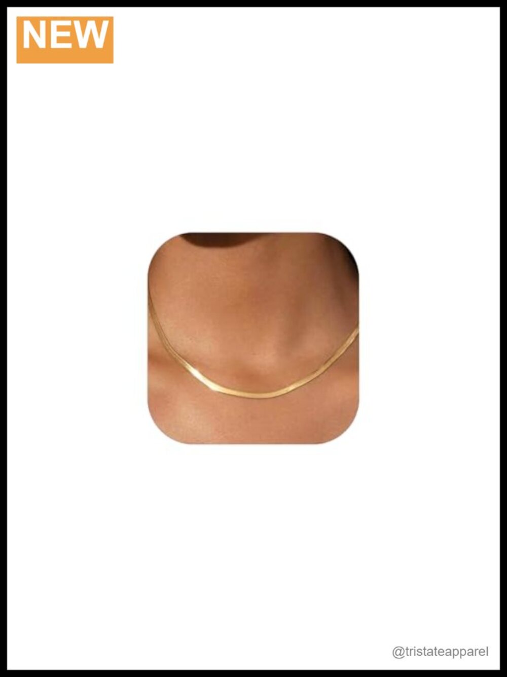 14K Gold Plated Herringbone Choker Necklace Adjustable 15in